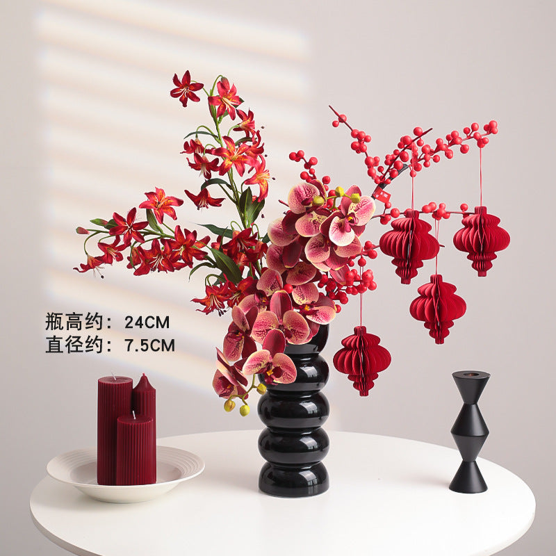 Wholesale Housewarming Gift Winter Green Red Fruit Artificial Flower Bouquet Decoration Ornament New Home Move-in Joy One Piece Dropshipping