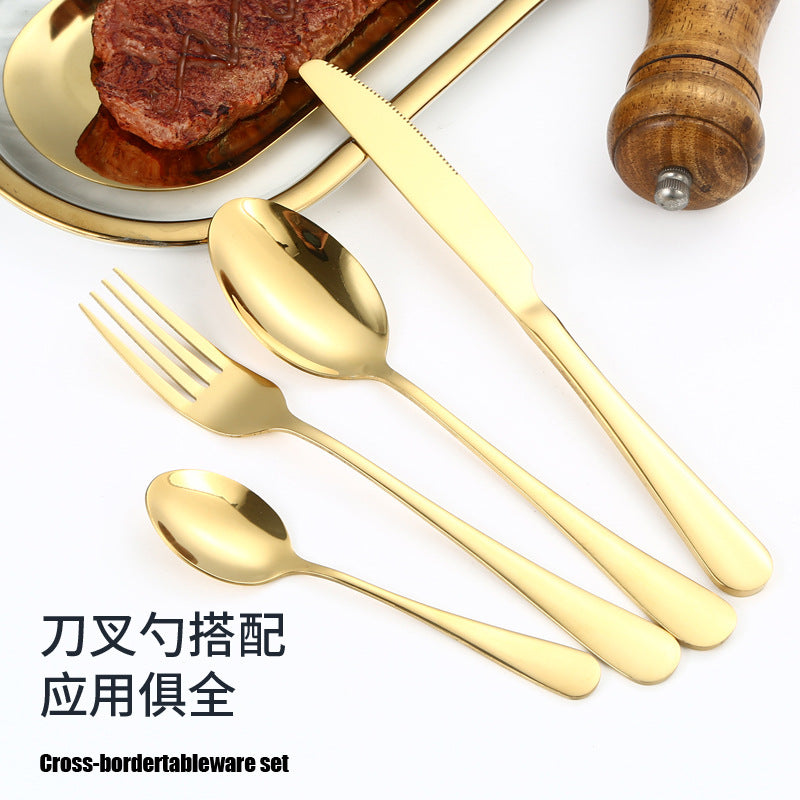 tableware set Stainless Steel Tableware1010Series Western Dining Rack Knife Fork Spoon24Set of Color Boxes