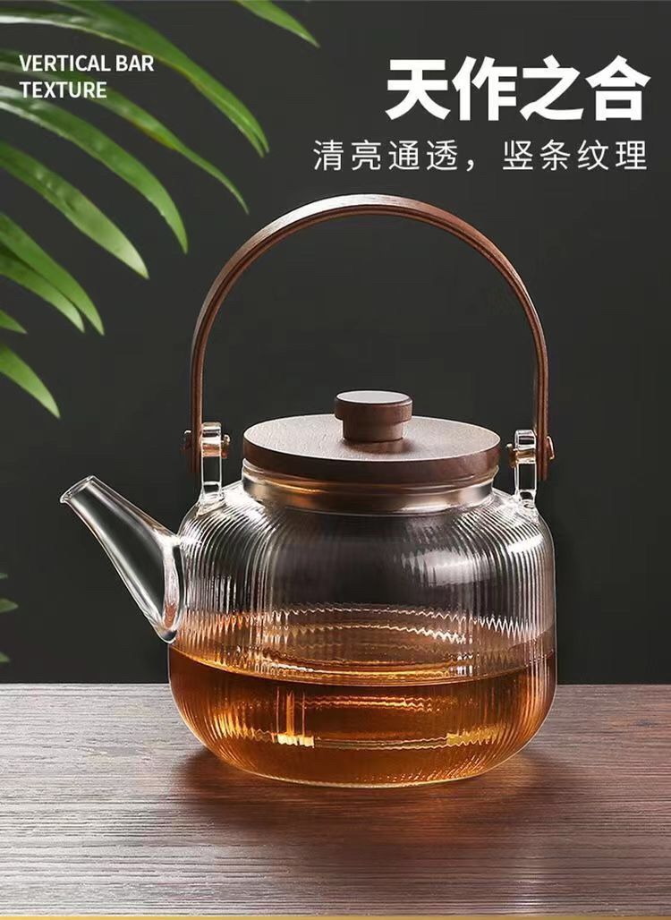 Glass Teapot with Steaming and Boiling Functions, Handle, Internet Celebrity Style, Heat-Resistant, High-Temperature, Fourth Generation Teapot