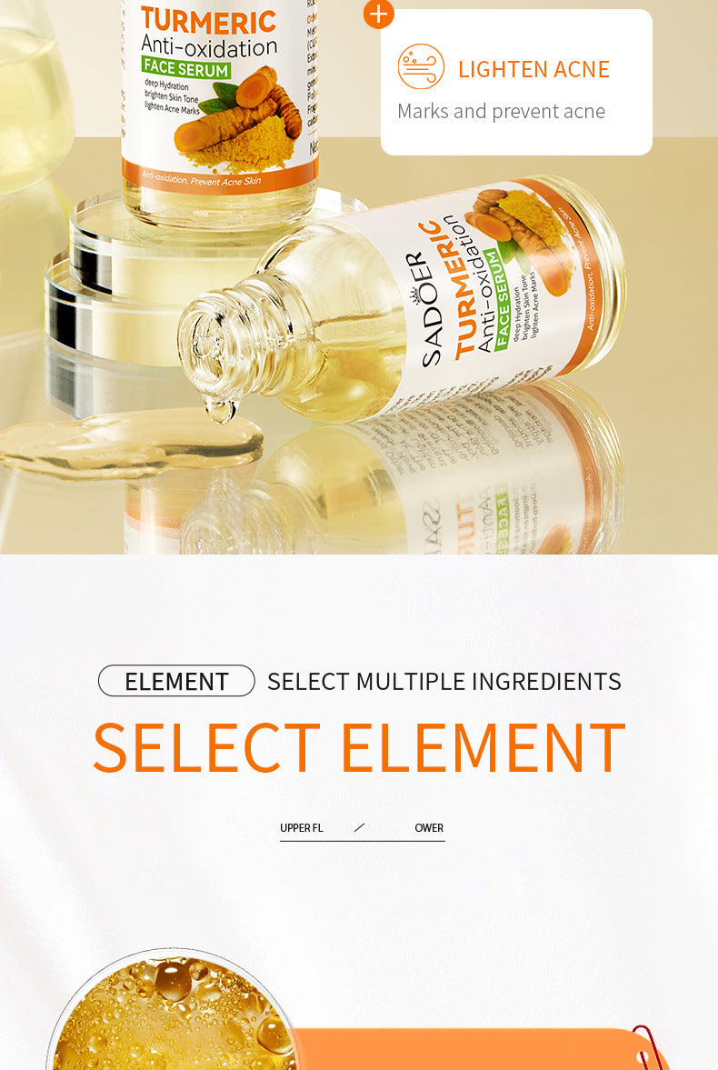 Full English Turmeric Skincare Set SADOER Cleansing, moisturizing, hydrating five-piece set for cross-border foreign trade wholesale