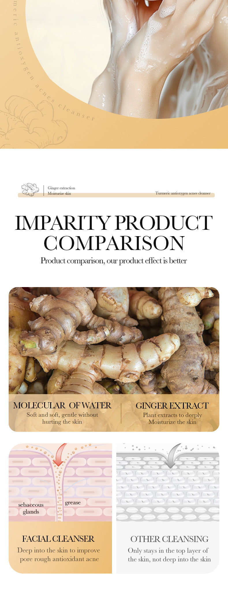 Full English Turmeric Skincare Set SADOER Cleansing, moisturizing, hydrating five-piece set for cross-border foreign trade wholesale