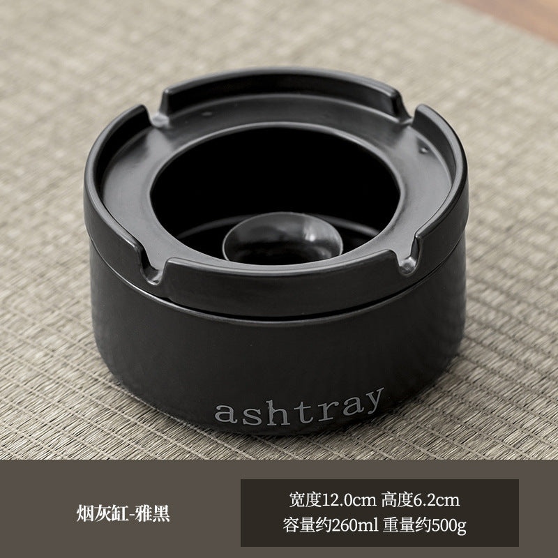 Large Ashtray Creative Personality Ceramic Ashtray Home Retro Chinese Style Living Room Light Luxury Office Trendy Ashtray