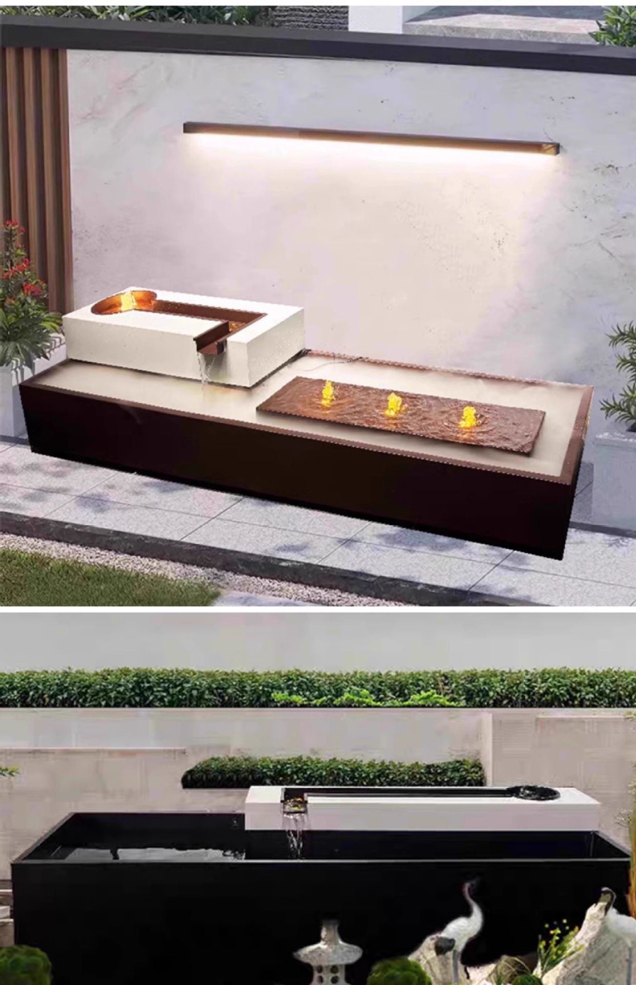 Stainless Steel Fish Pond Water Feature Flowing Water Ornament Garden Courtyard Outdoor Fountain Circulating Water Landscape Engineering Decoration