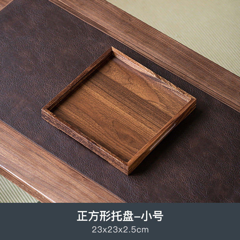 Walnut Tea Tray Minimalist Dry Tea Tray Cup Storage Tray Chinese Style Candy Dessert Fruit Tray Tea Room Tea House Wholesale
