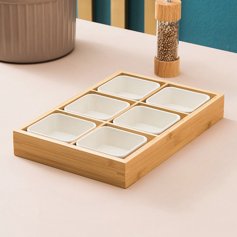 New Style Tea Brewing Tray with Four, Six, and Nine Grids for Fruit and Snacks, Bamboo Wooden Tray for Dried Fruits