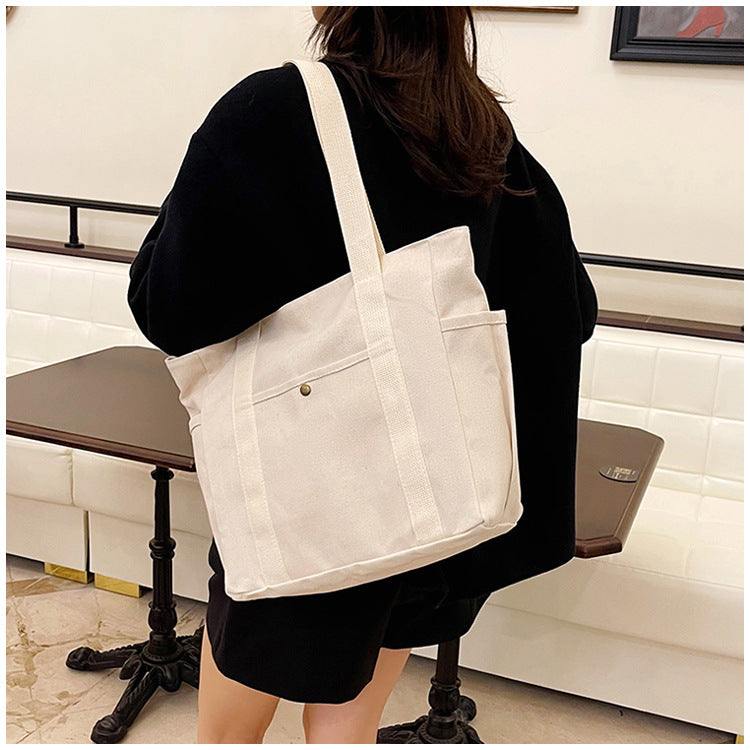 Large Capacity Tote Canvas Bag for Work and Going out Good-looking Commuter's All-Matching Art Student Book One Shoulder Bag Bag