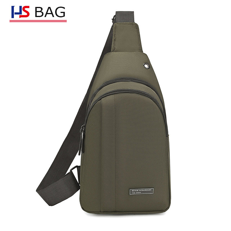 Silk Chest Bag Autumn New Large Capacity Casual Men's Bag Lightweight Simple Water-Resistant Oxford Cloth Crossbody Backpack