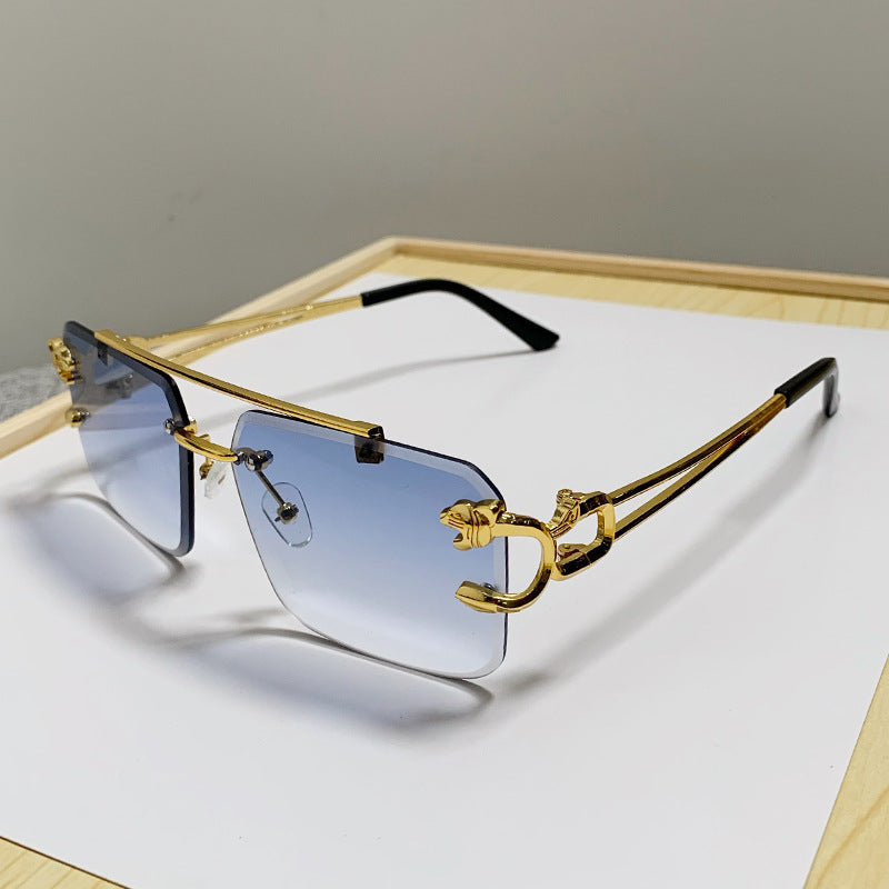 European and American Cross-Border Hot-Selling Double-Beam Edge-Cut Sunglasses for Men Wholesale Trendy Personality Sunglasses for Women sunglasses