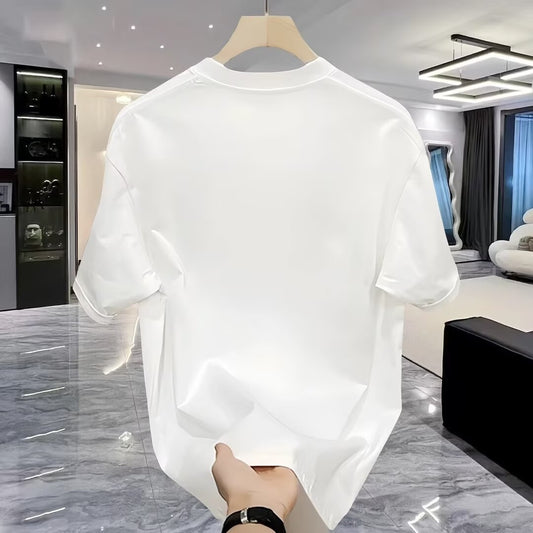 Summer new style Chinese style pure cotton men's short sleeves t Trendy Chinese Style Loose Casual Versatile Half Sleeve Top