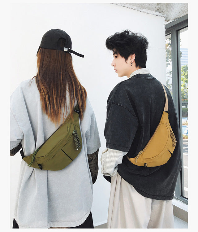 2025Summer New Simple Versatile Large Capacity Canvas Underarm Bag for Outings and Commutes, Niche Design Solid Color Chest Bag