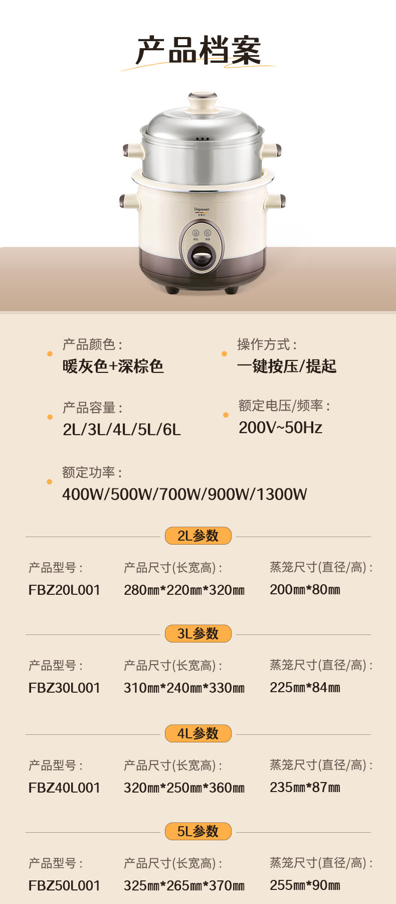 Anbol Old-Fashioned Rice Cooker Household Steaming and Cooking Integrated Electric Steamer Large Capacity Dormitory Multi-Functional Rice Cooker Steamer
