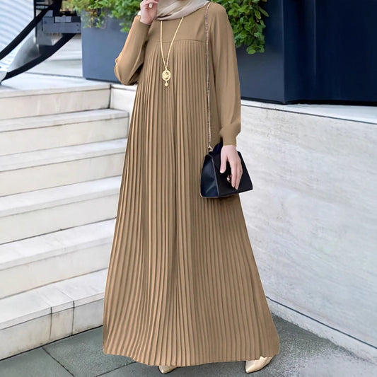 Muslim2025New Dress Women's Clothing Cross-Border Middle East Showstopper Long Dress Elegant and Fashionable
