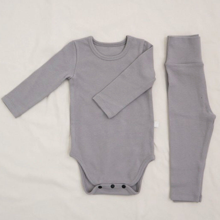 Baby Romper Spring and Autumn a High-Waist Belly Protection Pants Set Baby Spring and Autumn Triangle Romper Bodysuit Jumpsuit