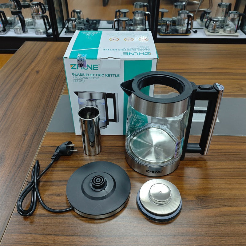 ZHUNE In-stock Glass Electric Kettle Electric Kettle Tea Kettle Water Boiler for Home and Hotel Wholesale1.8L Capacity
