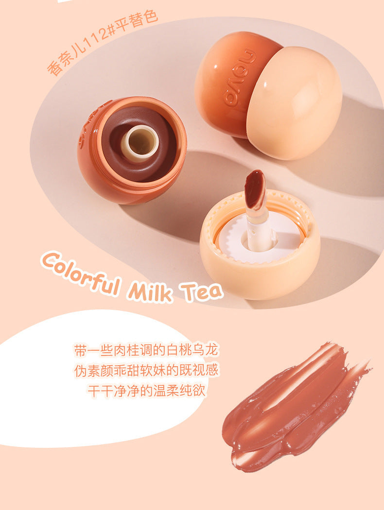 NOVO Little Mushroom Milk Jar Lip Mud Lip Jelly Velvet Matte Waterproof Lipstick Not Easy To Fade Non-stick Cup Lipstick Makeup