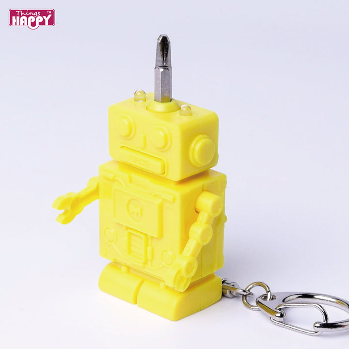 Mini Robot Screwdriver Keychain with LED Flashlight