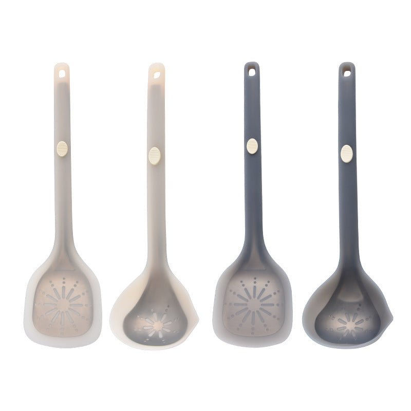 New Style Steel-Clad Silicone Spatula Semi-Transparent Silicone Chinese Spatula Household Kitchen Food-Grade Non-Stick Cooking Spatula