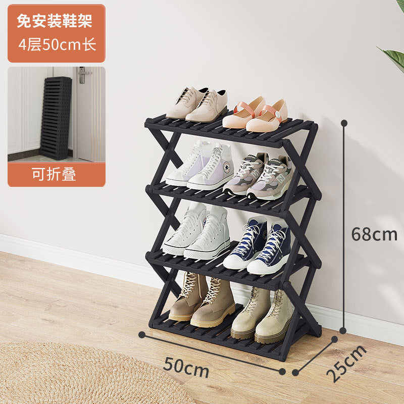 Shoe Rack Multi-layer Household Folding Doorway Storage Shoe Rack Dormitory Space-saving Simple Layered Partition Shoe Rack