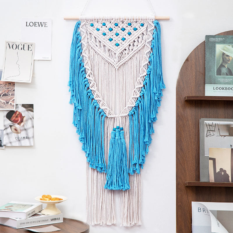 Cross-Border Hot-Selling European Style Artificial Woven Cotton Rope Tapestry Tassel Home Wall Hanging Decoration Soft Furnishing Collection Wholesale