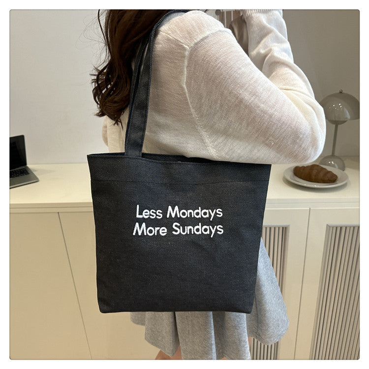 Vintage American Style Canvas Bag ins Large Capacity Student Commuter Artistic Single Shoulder Bag for Class Tote Bag for Women