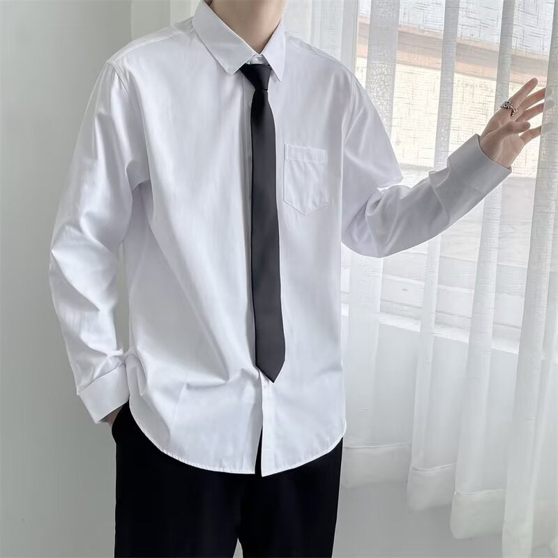 Professional Business Shirt for Men Formal Slim Fit Long Sleeve Shirt Men Plus Size Men's White Shirt Unisex