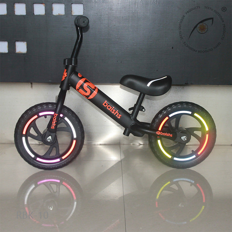 Cross-border Exclusive In-Stock Colorful Bicycle Rim Tire Reflective Stickers Colorful children's balance bike reflective stickers