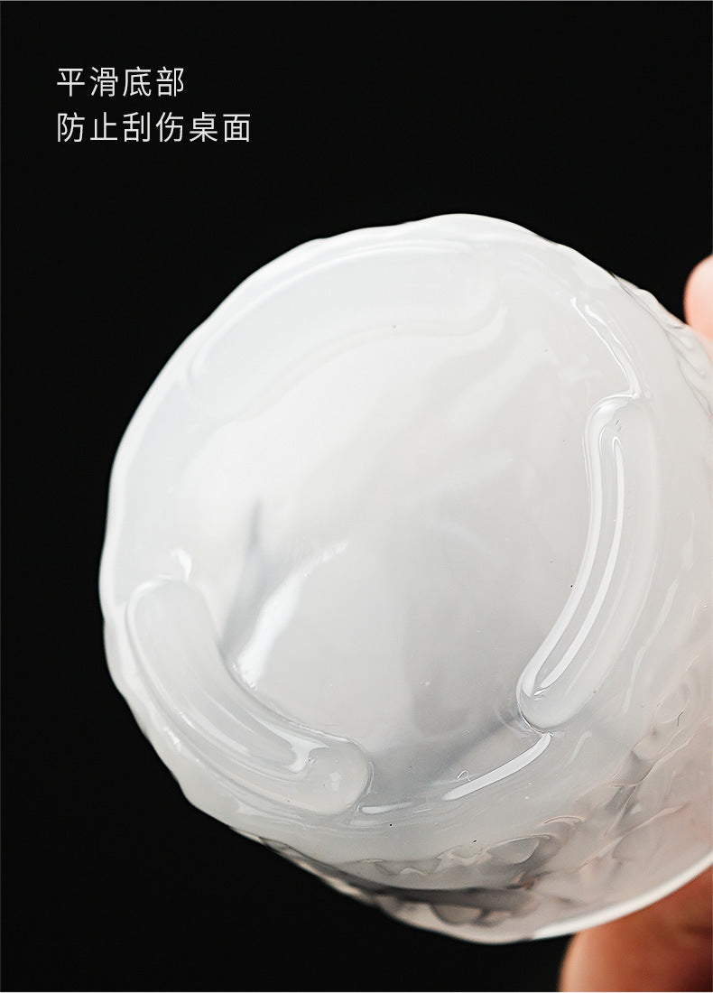 2024New High-End Glazed Cloud Pattern Tea Cup Set Single Master Cup Kung Fu Tea Cup Business Gift for Gifting