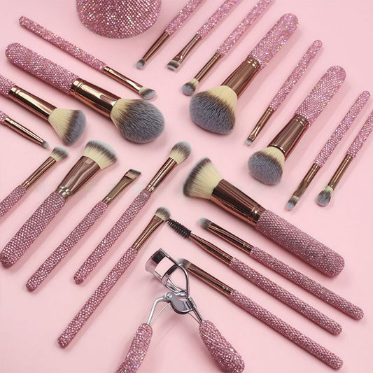 Foreign Trade New22Makeup Brush Set18Makeup Brush with Rhinestones Beauty Tool Contour Brush with Rhinestones