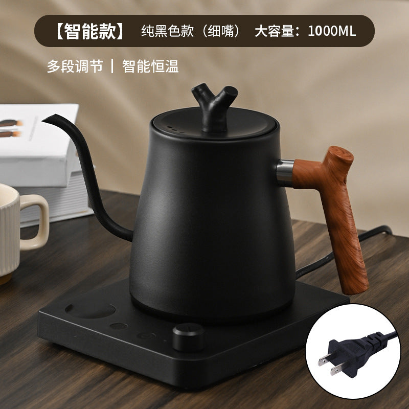 Electric Kettle Cross-Border Knob Temperature Control Narrow Spout Long Spout Pour Over Coffee Pot Stainless Steel Kettle Electric Kettle