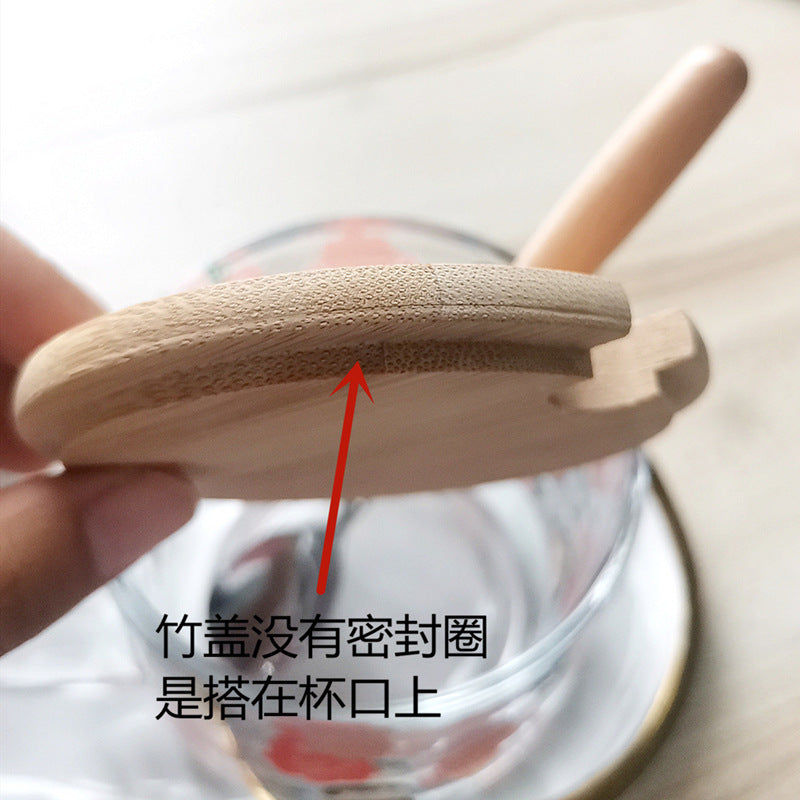 ins Glass Cup with Straw Milk Breakfast Cup Cute Cartoon Graduated Cup with Lid Spoon Gift Customization logo