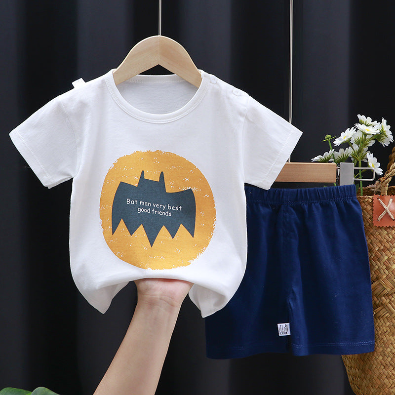 Children's Summer Short Sleeve Set a Cotton-like Boys' and Girls' Clothing t T-shirt Baby Summer Clothing2025Children's Clothing