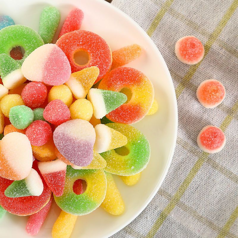 【3.9Grab1Bag】Snack Symbol Sour Sand Bursting Oil-Coated Fruit Flavor Gummy Candy Soft Candy Mixed Craving-Relieving Snacks