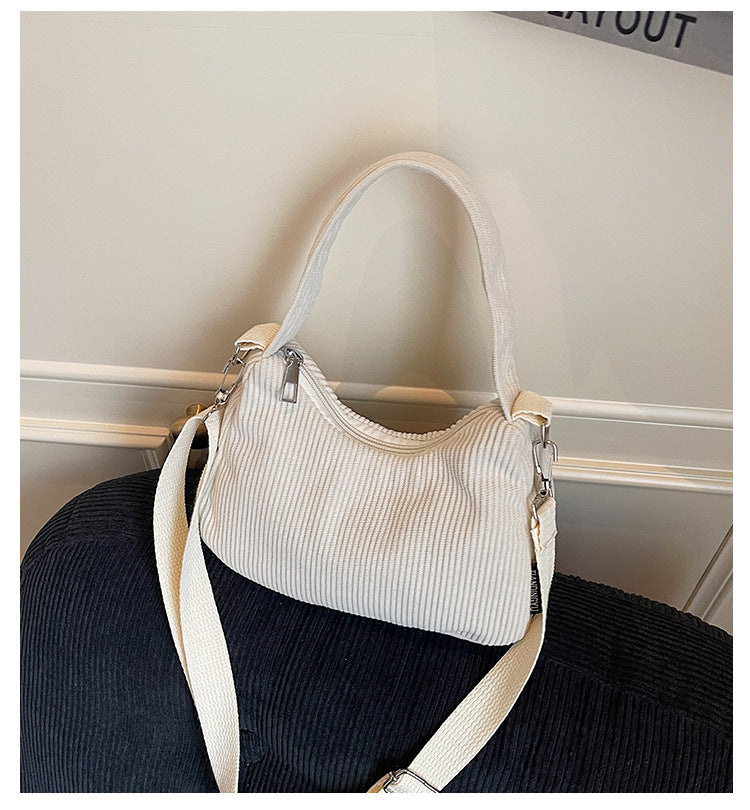 2024New Casual Large Capacity Women's Shoulder Bag Trendy Corduroy Versatile Crossbody Bag Trendy Bag Cross-Border Hot Item