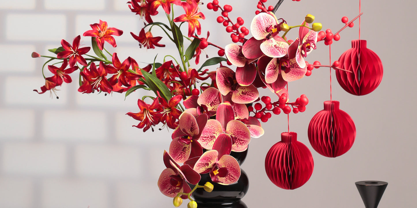 Wholesale Housewarming Gift Winter Green Red Fruit Artificial Flower Bouquet Decoration Ornament New Home Move-in Joy One Piece Dropshipping