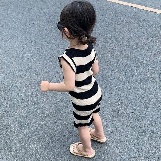Slim Striped Sleeveless Dress