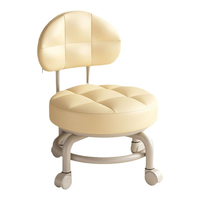 Universal Wheel Small Stool with Wheels, Low Stool for Home, Shoe Changing Stool, Living Room Children's Round Stool with Wheels, Silent Wheels