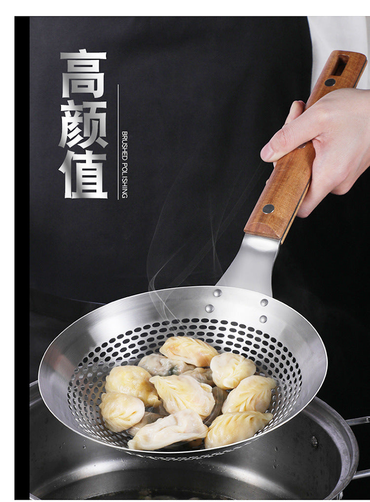 Extra Large Thickened Stainless Steel Strainer for Home Use, Noodle Strainer, Dumpling Strainer, Large Kitchen Oil Strainer, Sieve