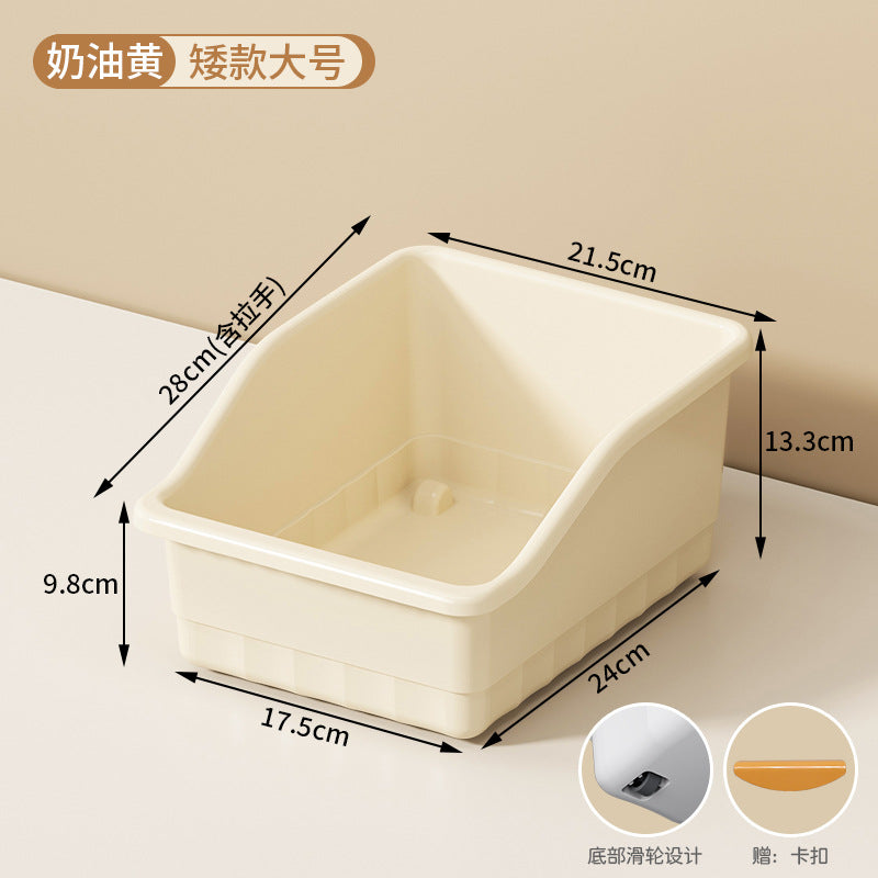 Cabinet Storage Box with Wheels Gap Sundries Kitchen Organizer Box Household Large Capacity Multifunctional Cabinet Storage Box