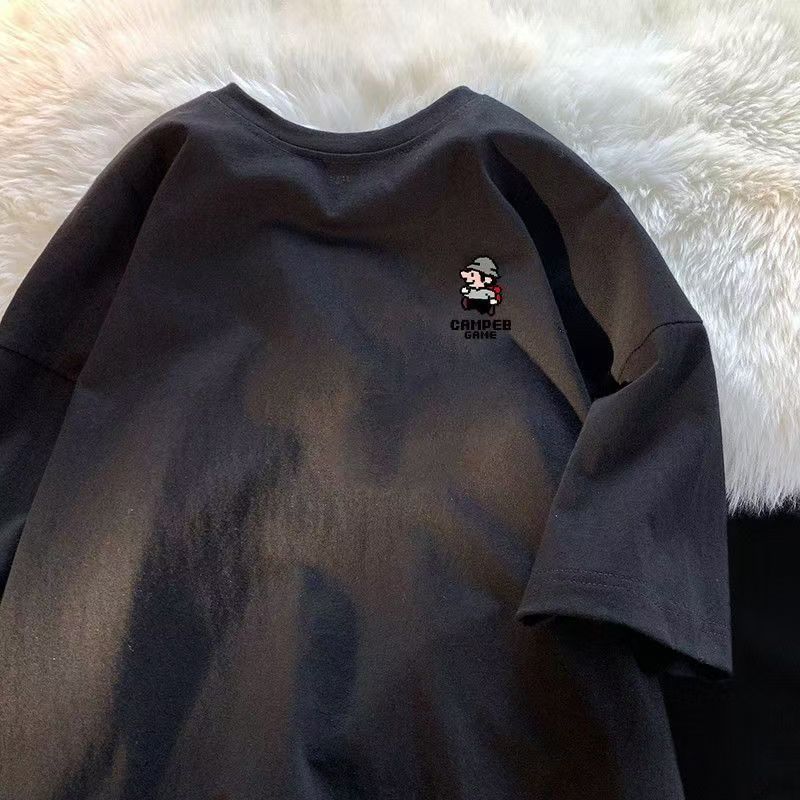 Men's Short Sleeve t T-shirt Ice Silk Short Sleeve Men T T Shirt Summer round Neck Bottoming Shirt Casual All-Matching and Handsome Short t Men's T-shirt
