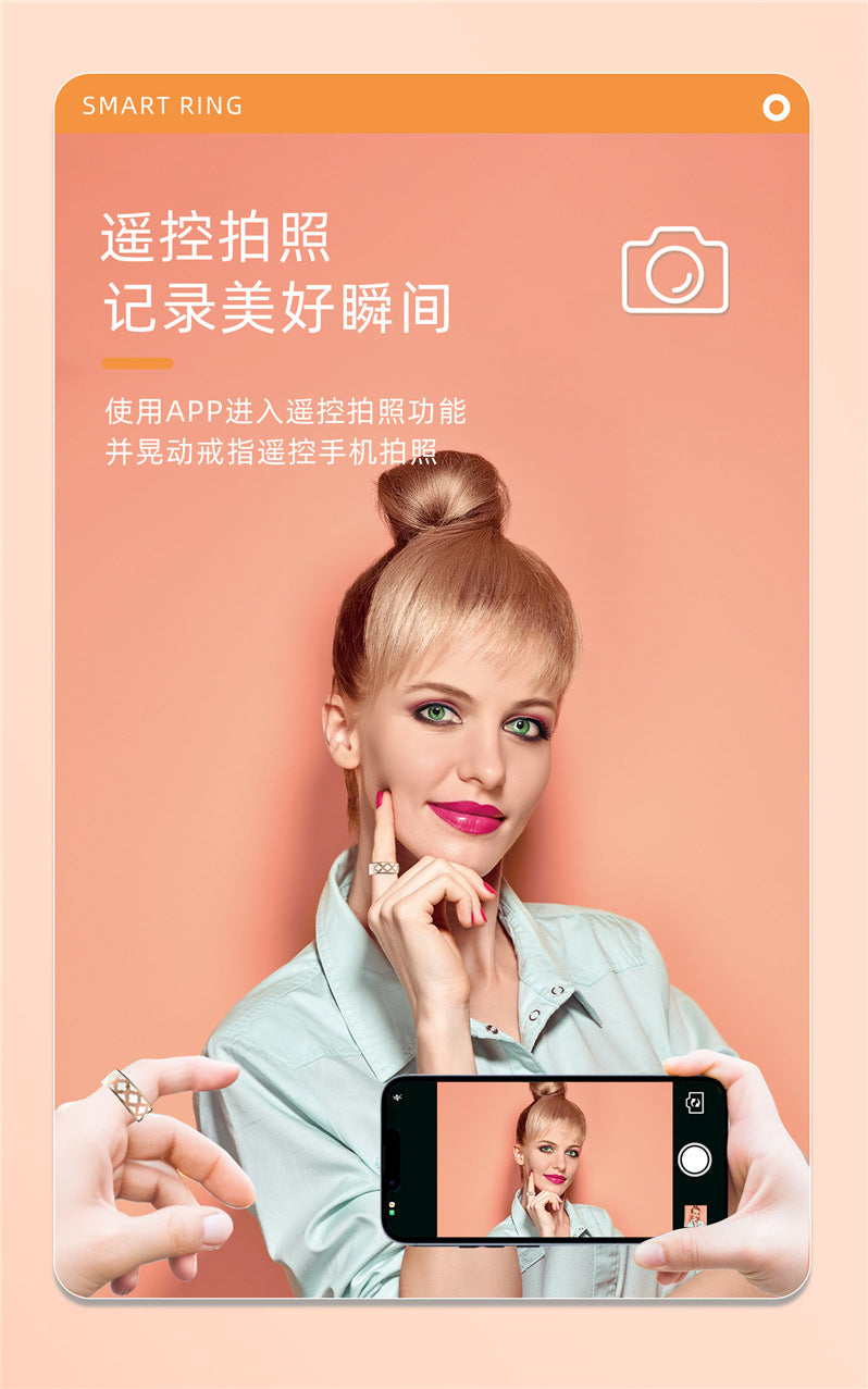 Cross-Border Hot-Selling Niche Black Technology R10M Enamel Color Smart Ring Heart Rate Blood Oxygen Sleep Monitoring Sports Photo