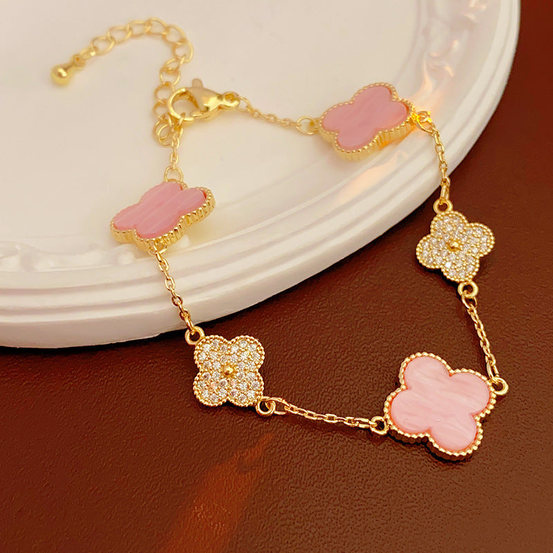 Medieval vintage Geometric Zircon Bracelet Simple Fashionable Elegant Versatile Bracelet Design Sense Niche Jewelry for Women