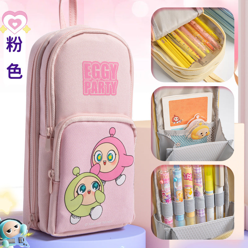 Genuine Egg Party Multi-layer School Bag Pencil Case Back-to-School Season High Appearance Large Capacity Dirt-resistant Cute Student Stationery Box http://detail.1688.com/offer/856449372246.html