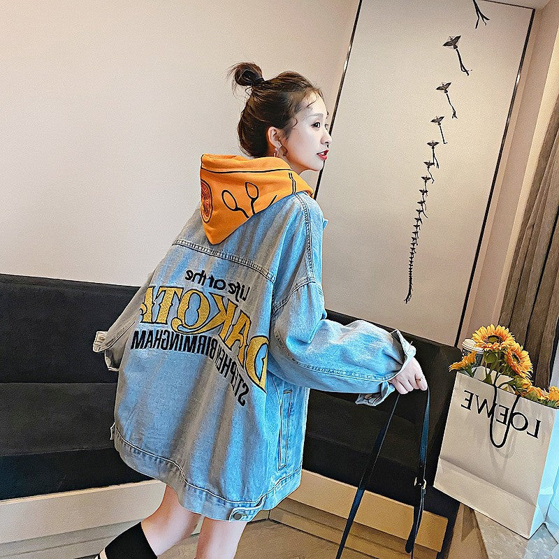 Amazon New Loose Denim Jacket for Women bf Embroidered Plus Size Cardigan Jacket Trendy Denim Jacket