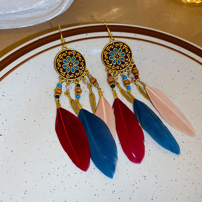 Bohemian Style Earrings for Women2025New Hot-Selling High-End Ethnic Style Unique Exaggerated Earrings Elegant Ear Jewelry