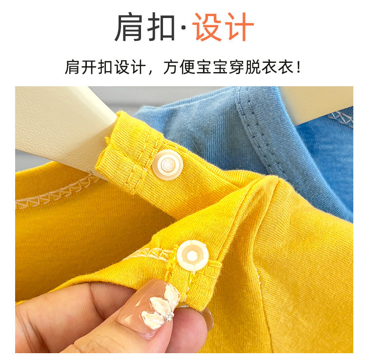 Pure Cotton Infant Jumpsuit Summer Pure Cotton Printed Korean Version Baby Romper Lightweight Breathable Unisex Baby Short Sleeve