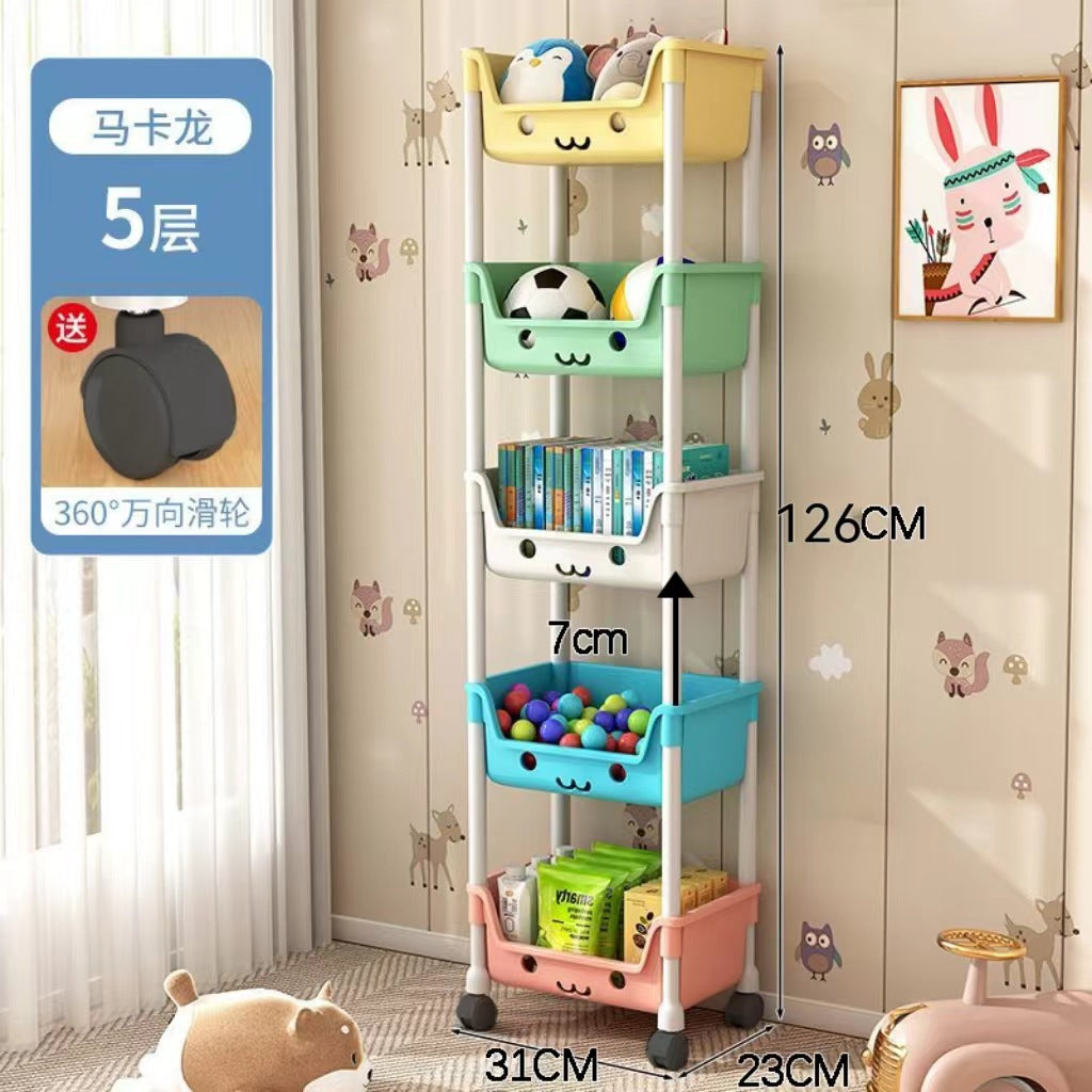 Children's Toy Storage Rack, Floor-standing Multi-layer Toy Organizer, Snack Storage, Bookshelf, Home Mobile