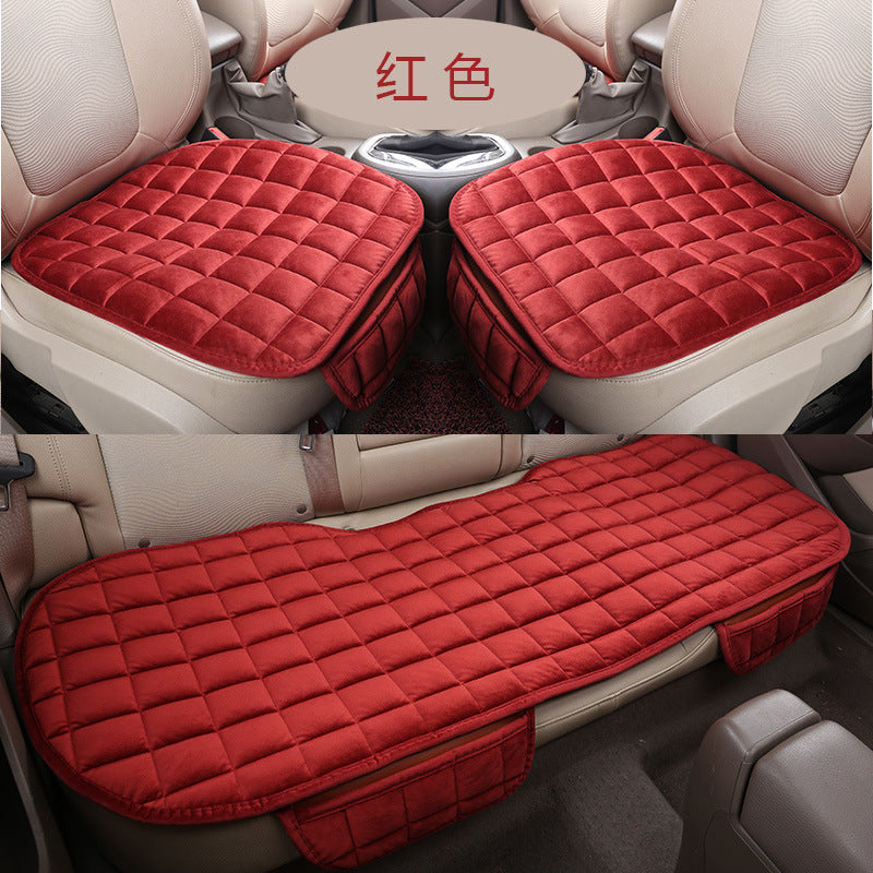 Winter 3-Piece No-Backrest __NS 99__h Car Seat Cushion – Front Non-Slip Grid Pattern