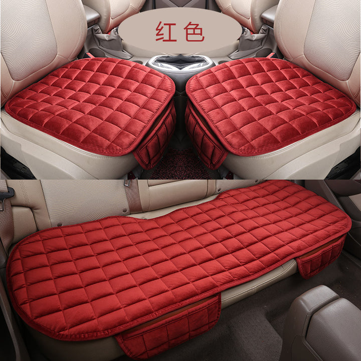 Winter 3-Piece No-Backrest __NS 99__h Car Seat Cushion – Front Non-Slip Grid Pattern