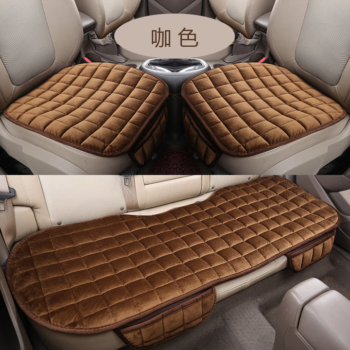 Winter 3-Piece No-Backrest __NS 99__h Car Seat Cushion – Front Non-Slip Grid Pattern