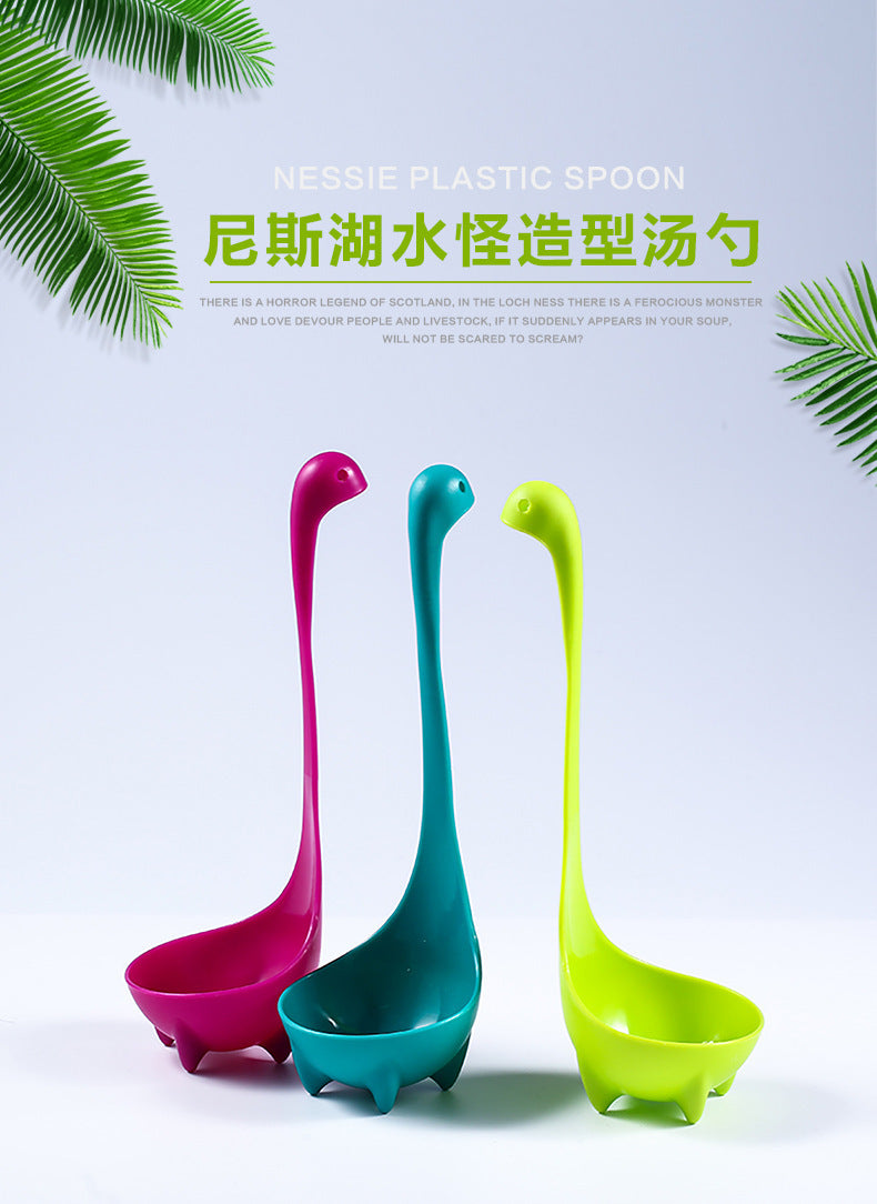Amazon Creative Loch Ness Monster Spoon Cartoon Food Grade Plastic Spoon Kitchen Tool Manufacturer Wholesale